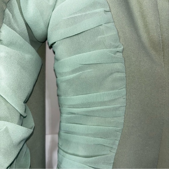 Pretty Little Things Women's 8 Maternity Sage Green Ruched Side Blazer Spring - Picture 12 of 16